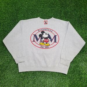 Vintage 90s Mickey Mouse Sweatshirt Women L 23x24 Boxy Baggy